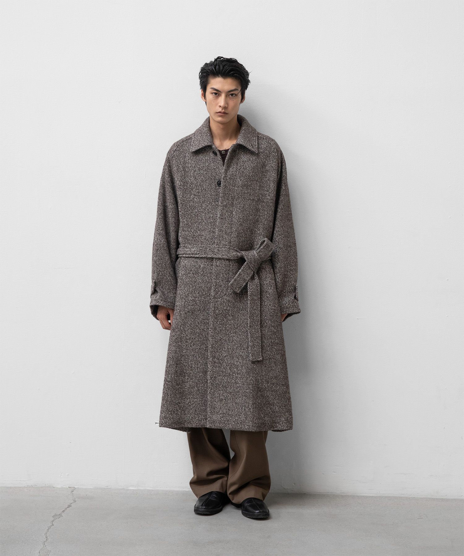Torre Italian Wool Belted Coat（Brown）