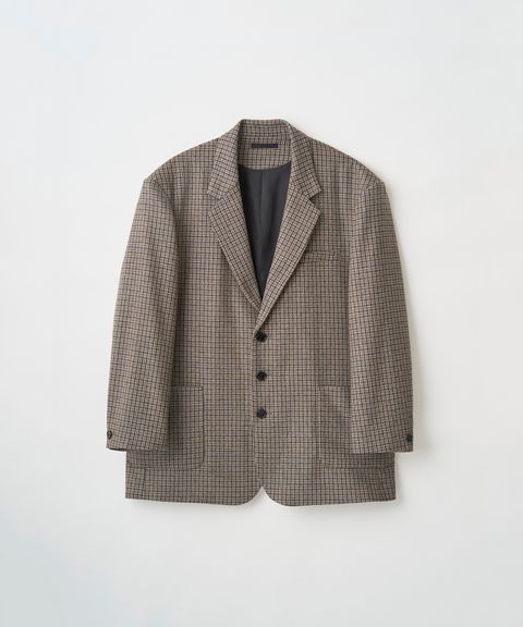 OVERSIZED CHECK JACKET（BEIGE）