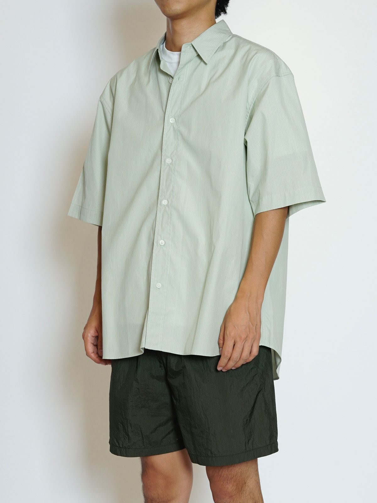 S/S REGULAR SHIRTS（GREEN STRIPE）