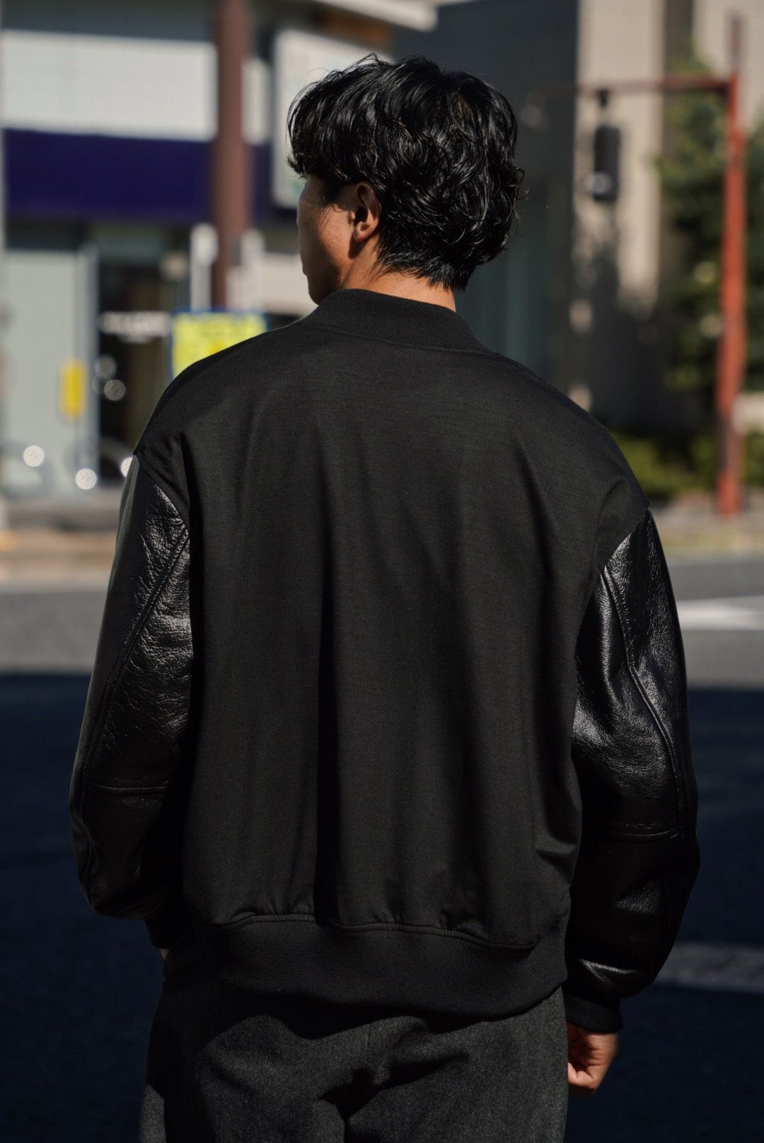 36G Cashmere Wool Leather Blouson（BLACK）