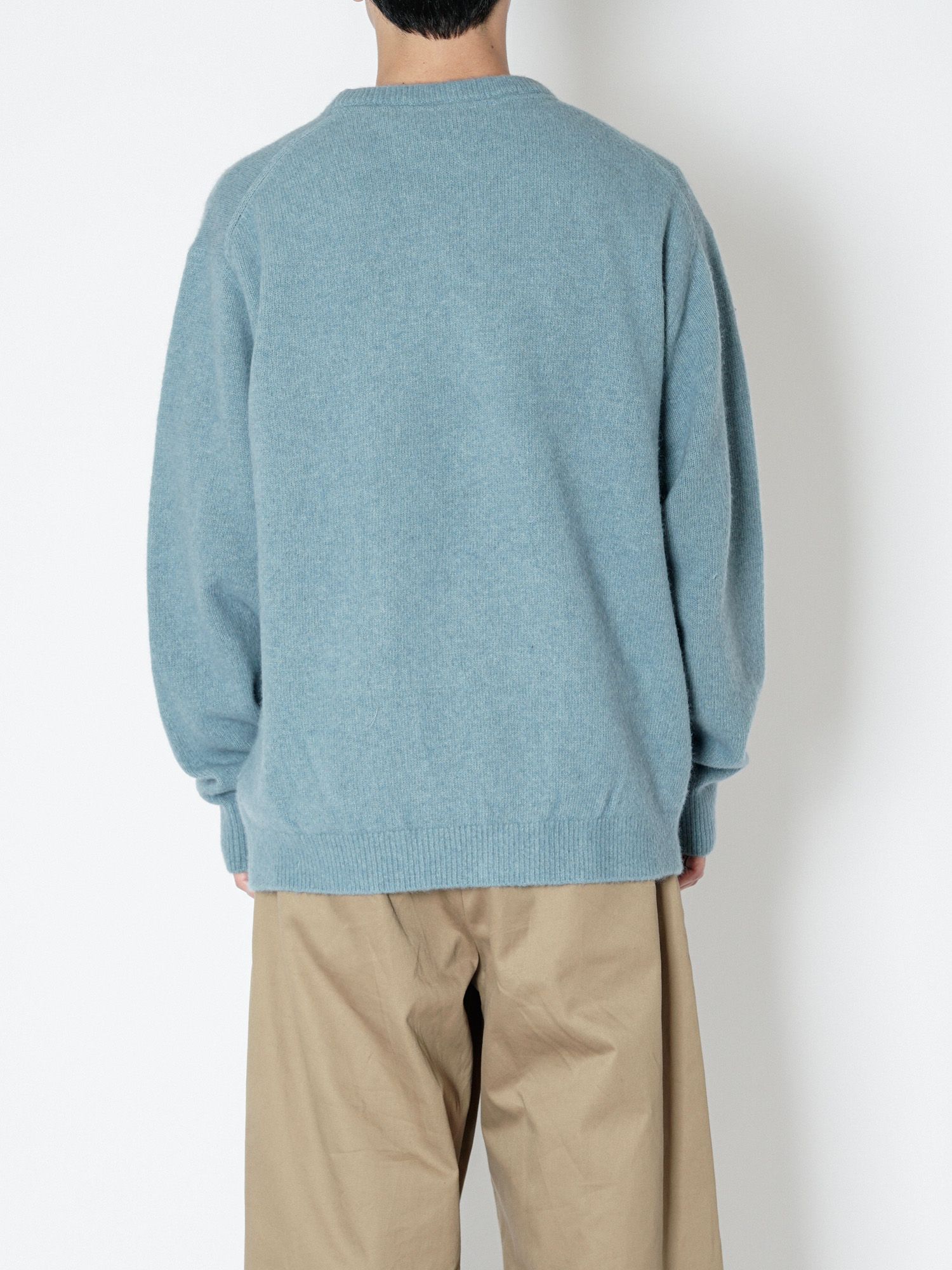 FOX CREW NECK KNIT（BLUE）