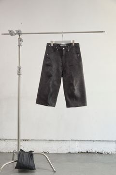 GLITTER TWILL 3D TWISTED JORTS（BLACK）
