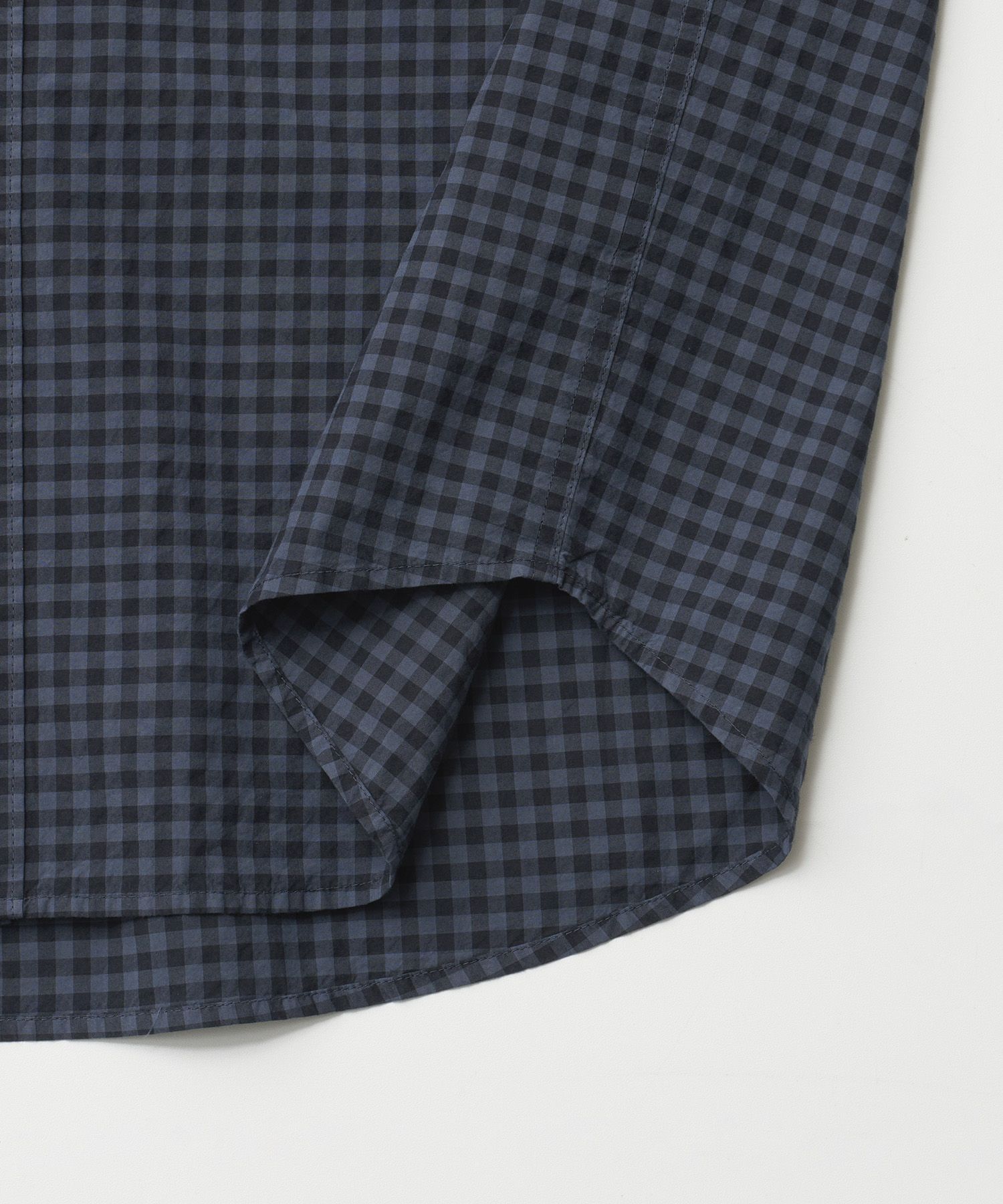 Huge Gingham Check Shirt（DUSTY INDIGO）