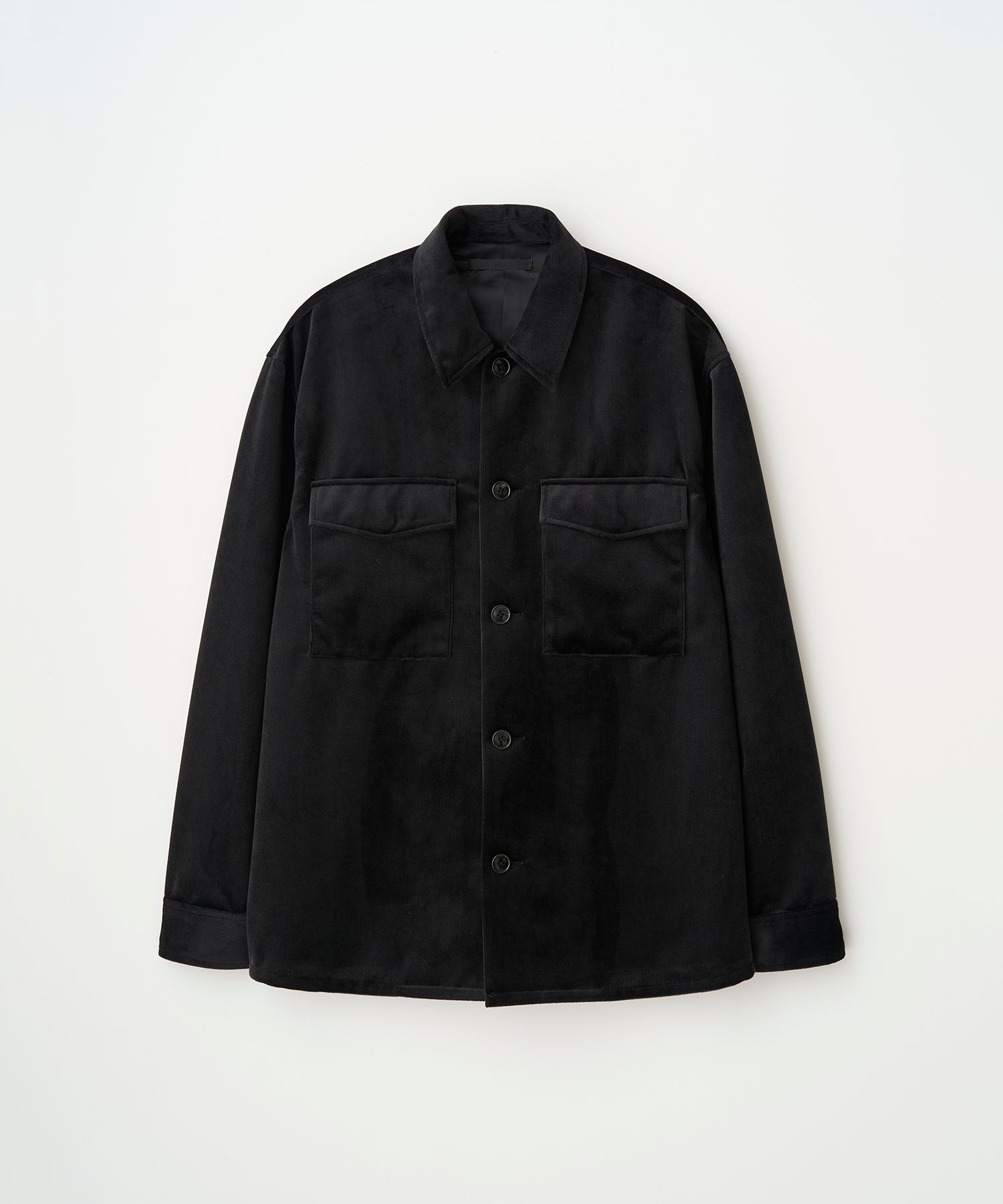 LUSTROUS CORDUROY SHIRT JACKET（BLACK）