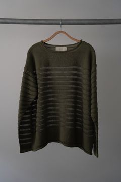 PANEL BORDER SWEATER（KHAKI）