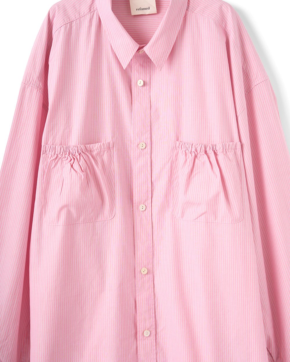 WRIST PATCH WIDE SHIRT "STRIPE"（RED）