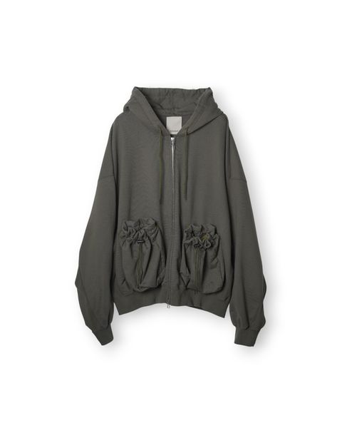 KINCHAKU" ZIPUP HOODIE（OLIVE）