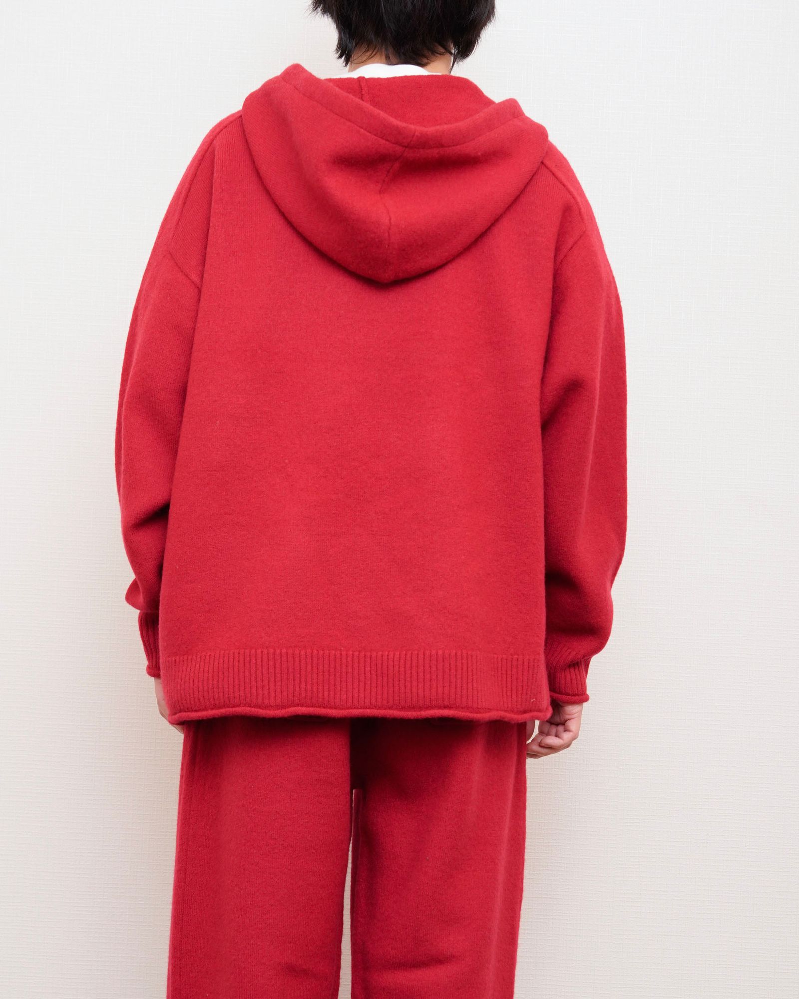 FELTED MERINO WOOL FOODIE KNIT（RED）