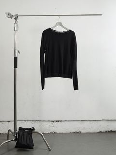 DOUBLE LAYERED LONG SLEEVE T SHIRT（BLACK）
