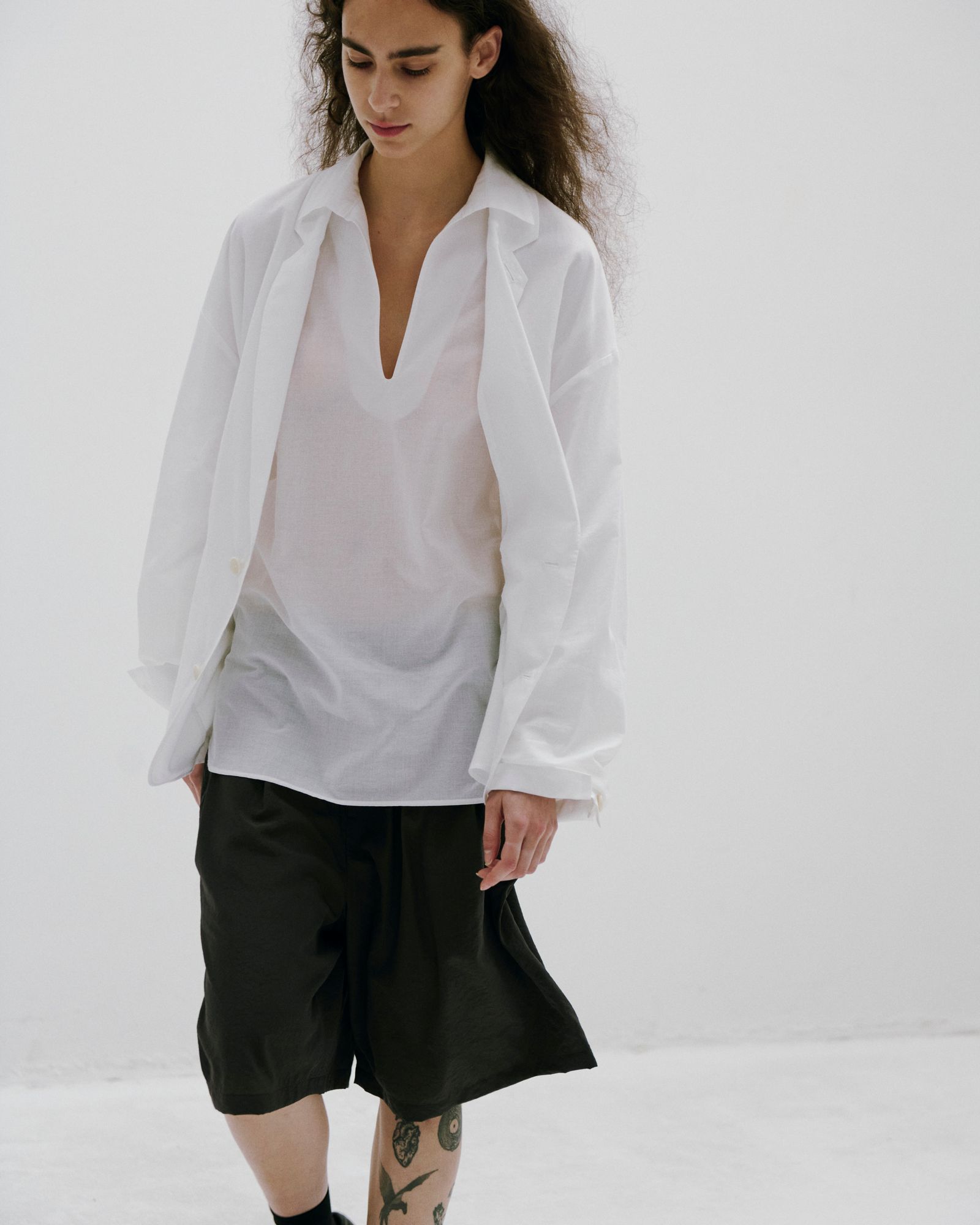 SUPERIOR COTTON SKIPPER SHIRTS（WHITE）