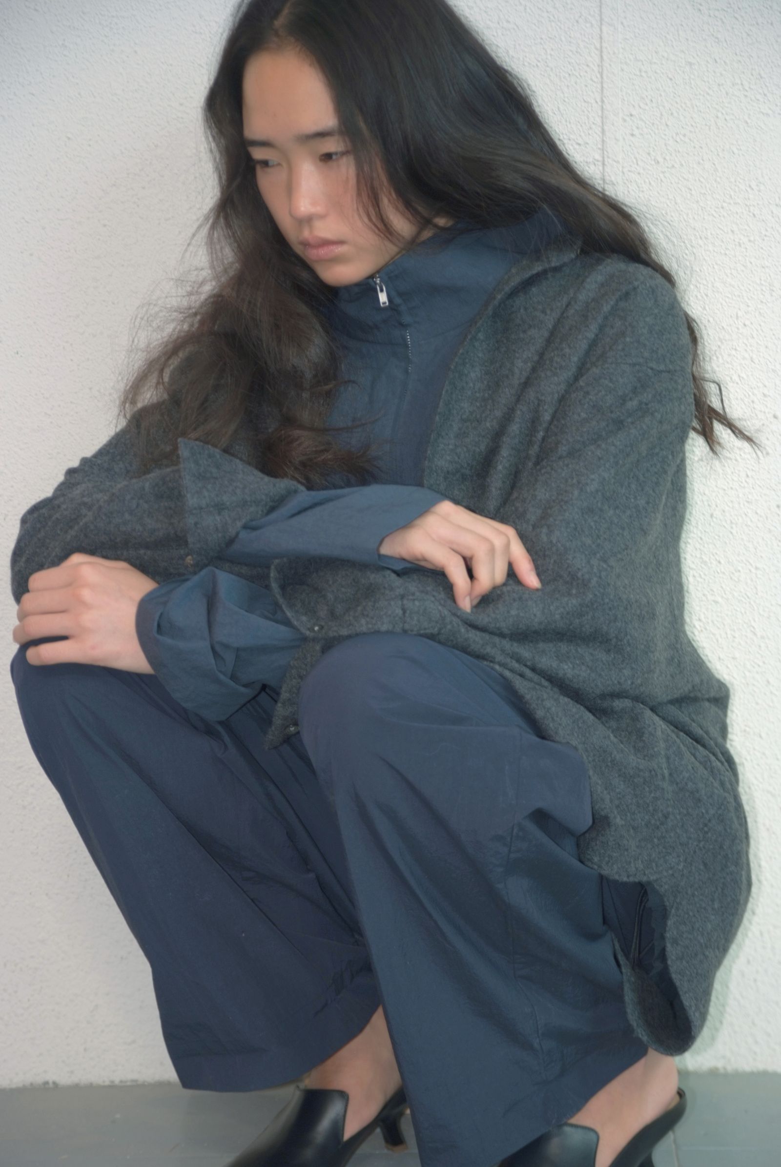 CASHMERE SHIRT JACKET（CHARCOAL GRAY）