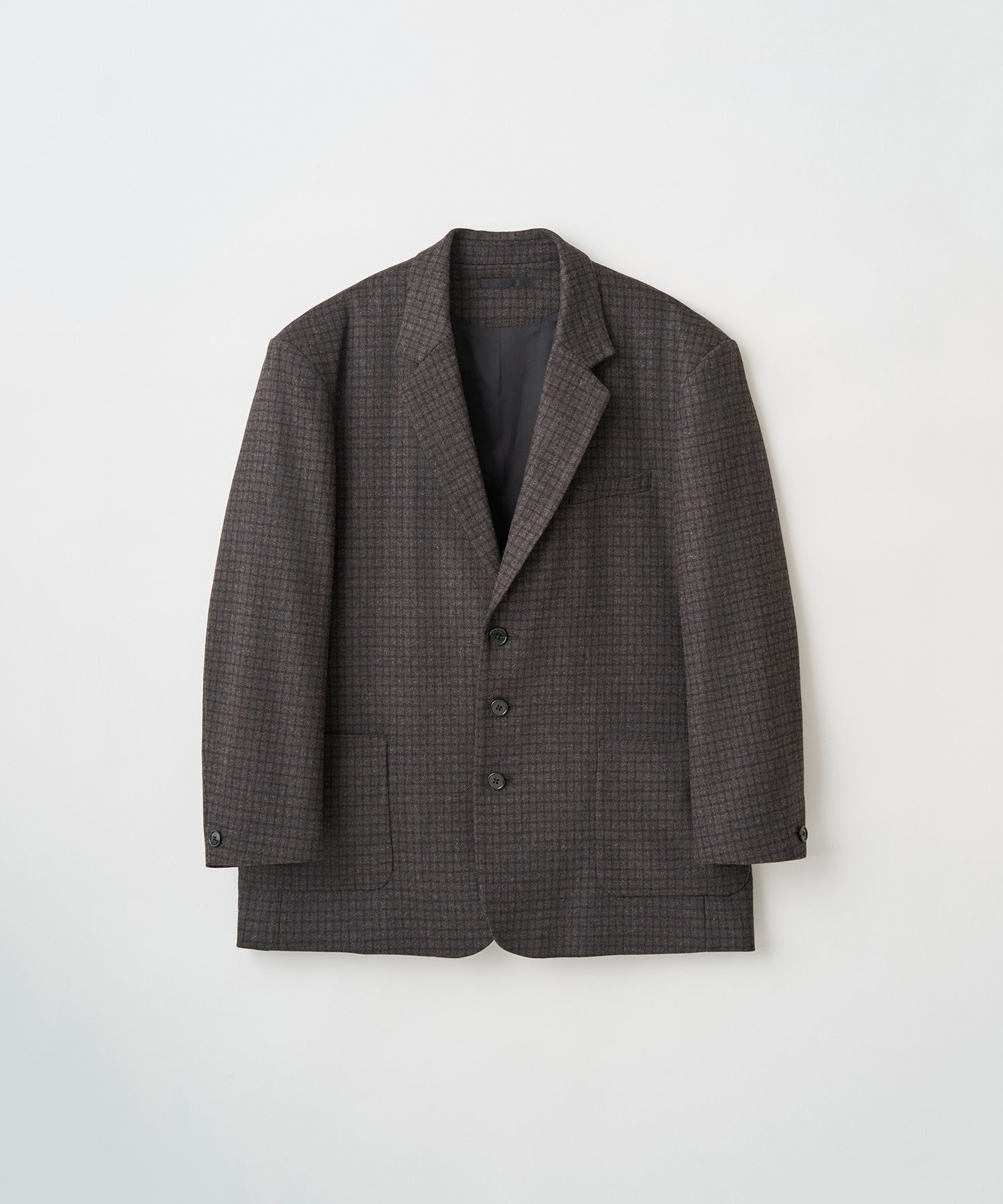 OVERSIZED CHECK JACKET（BROWN）