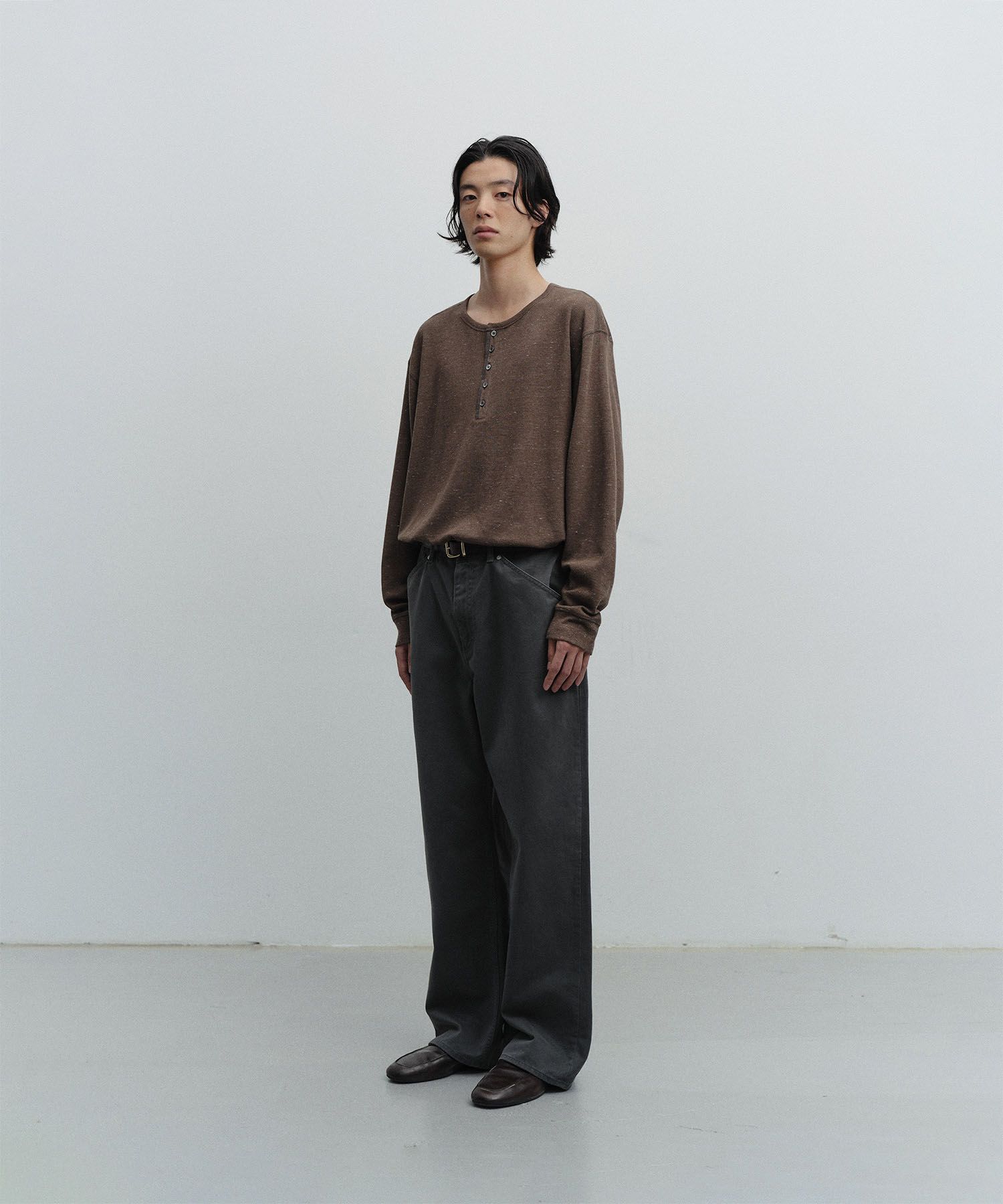 Waffle Henry Pullover（MILD BROWN）