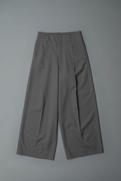 TUCK WIDE TROUSERS（GRAY）