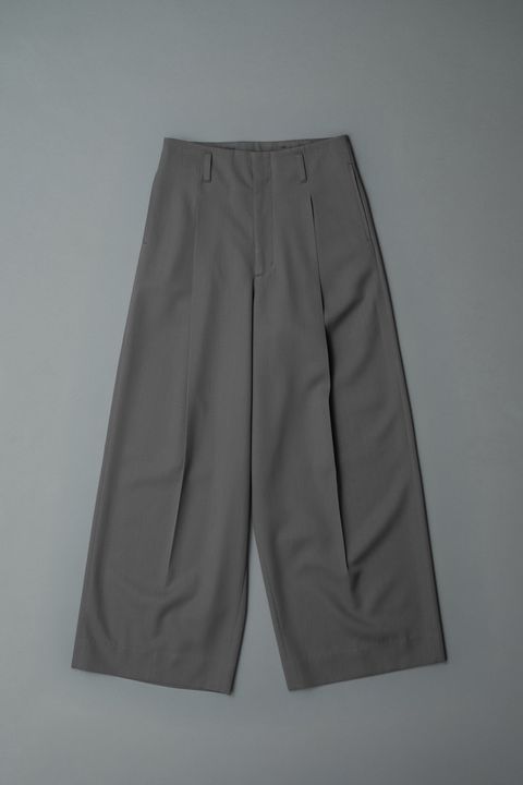 TUCK WIDE TROUSERS（GRAY）