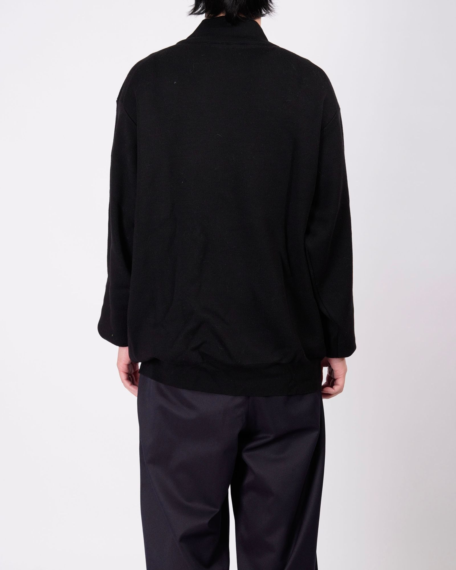 HIGH GAUGE CREW NECK KNIT（BLACK）