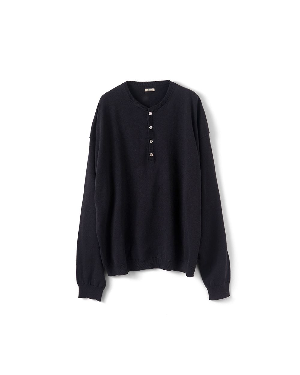 OLD MAN HENLEY NECK KNIT（BLACK）