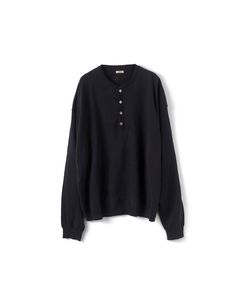 OLD MAN HENLEY NECK KNIT（BLACK）