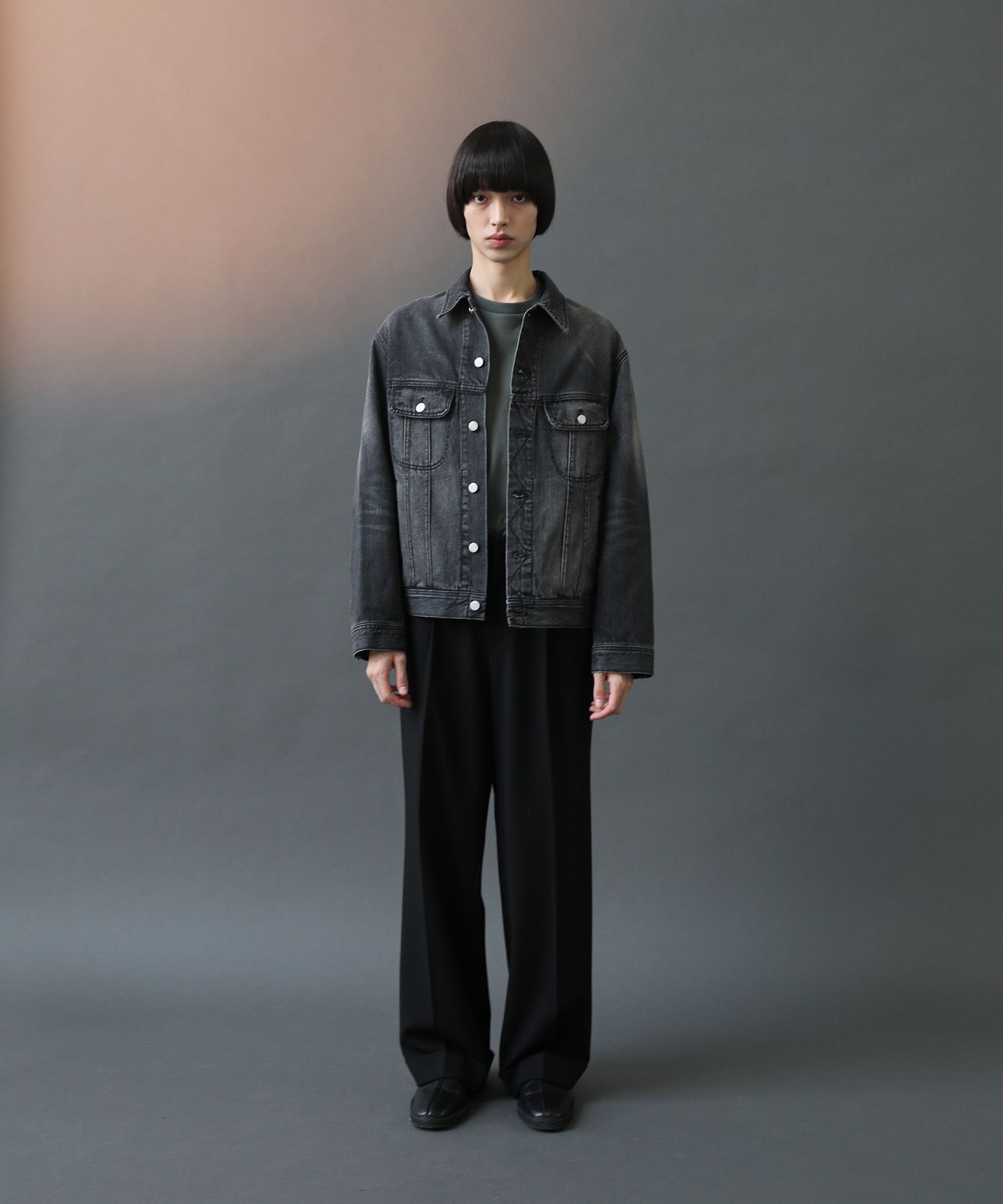 Flow Wide Turn-up Pants（BLACK）