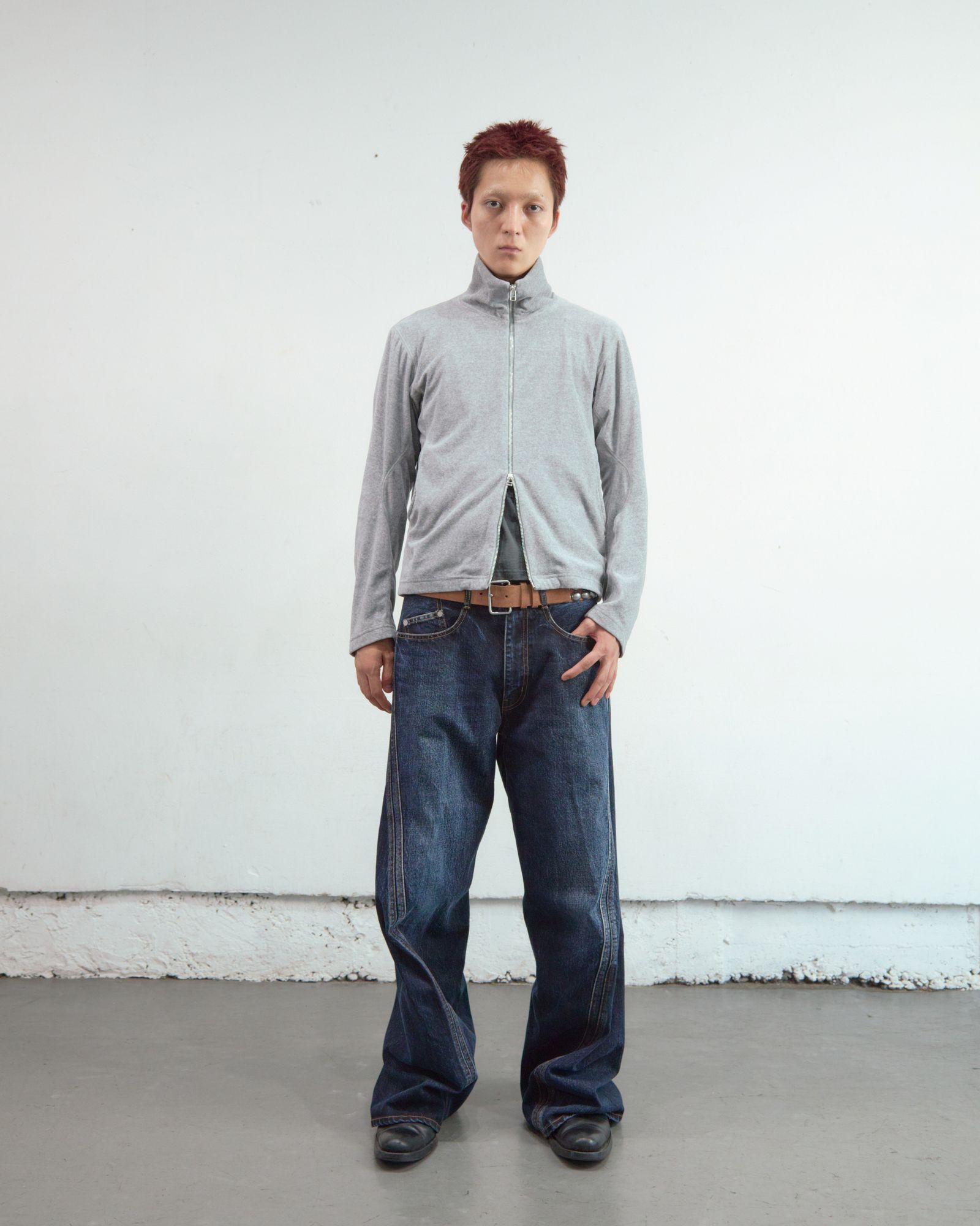 3D TWISTED WIDE LEG JEANS（DARK FADED INDIGO）