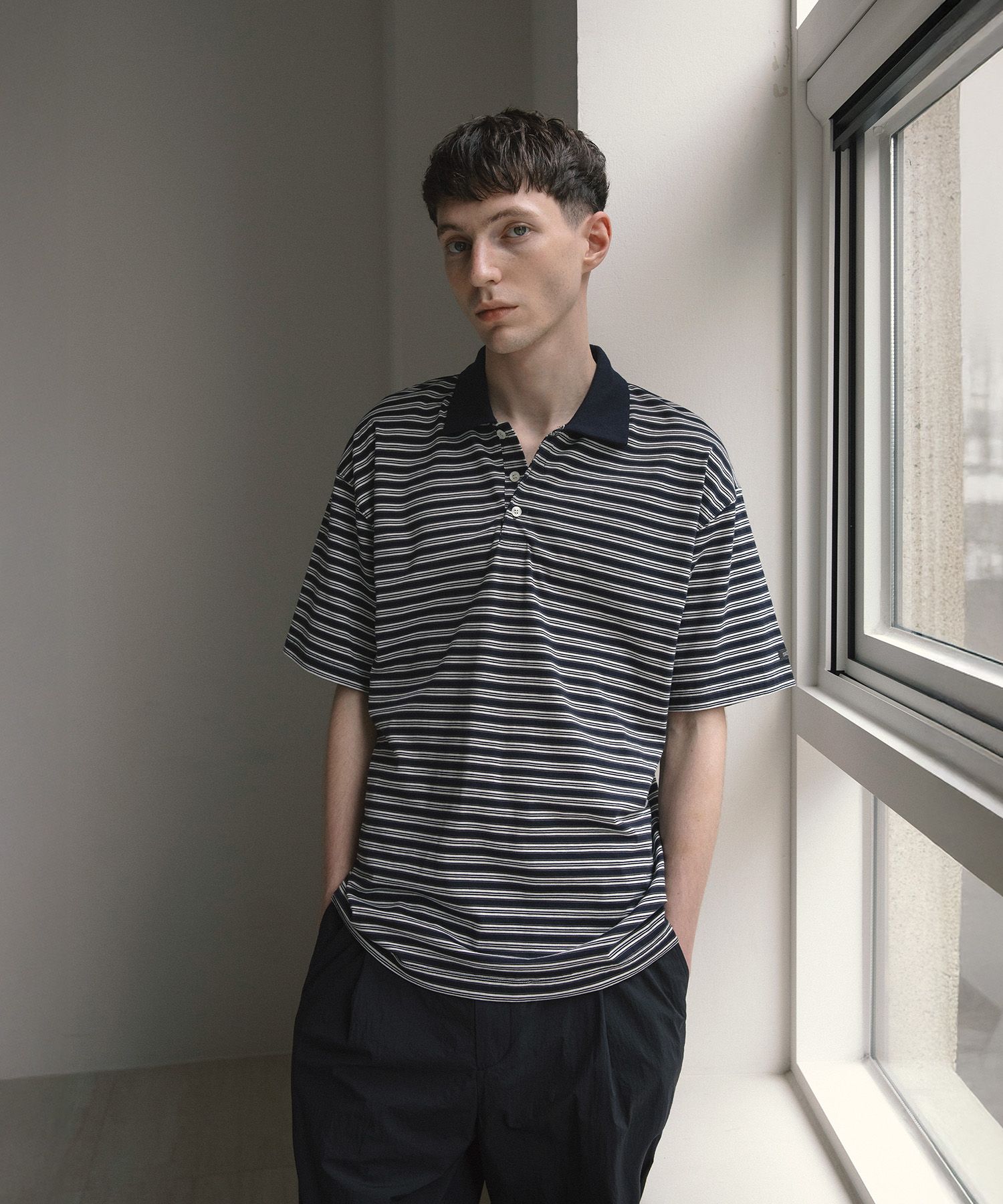 Brief Stripe Short Sleeve TEE（NAVY）