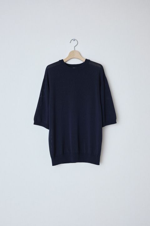 WIDE KNIT T-SHIRT(NAVY)