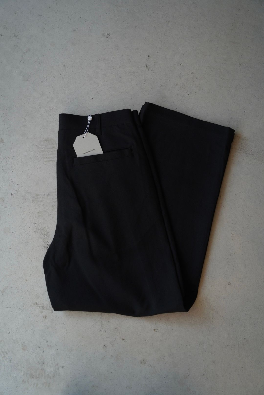 WOOL COTTON 2 TUCK TROUSERS（BLACK）