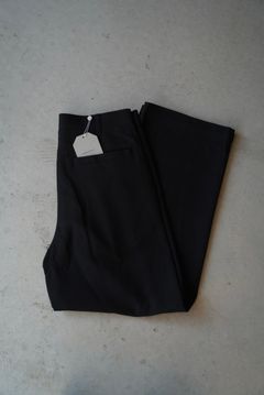 WOOL COTTON 2 TUCK TROUSERS（BLACK）