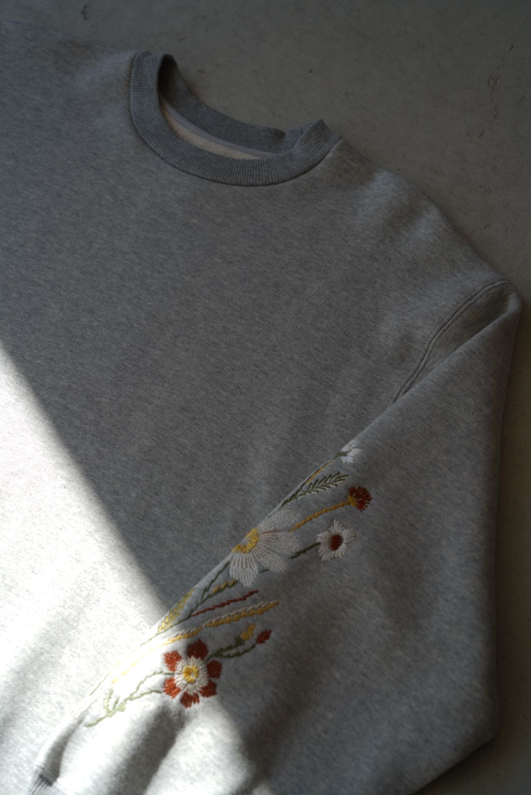 Embroidered Jacquard Crewneck Sweatshirt（GRAY）