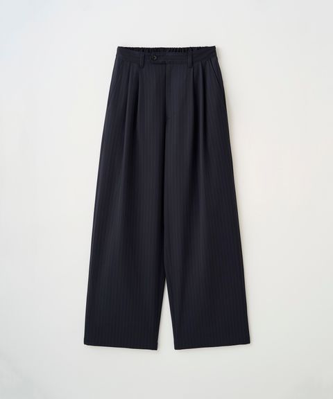 2TUCK WIDE PINSTRIPE PANTS（NAVY）