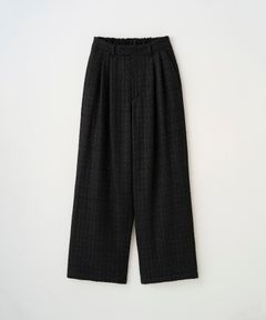 2TUCK WIDE SUMMER TWEED PANTS（BLACK）