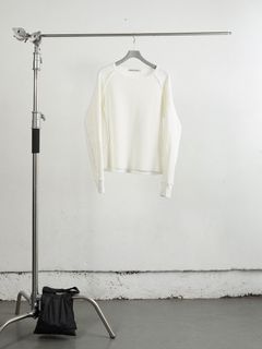 WAFFLE THERMAL LONG SLEEVE T‑SHIRT（WHITE）