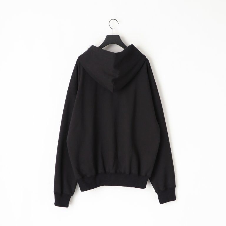 36G Fine Sweat Zip Hoodie（BLACK DYE）
