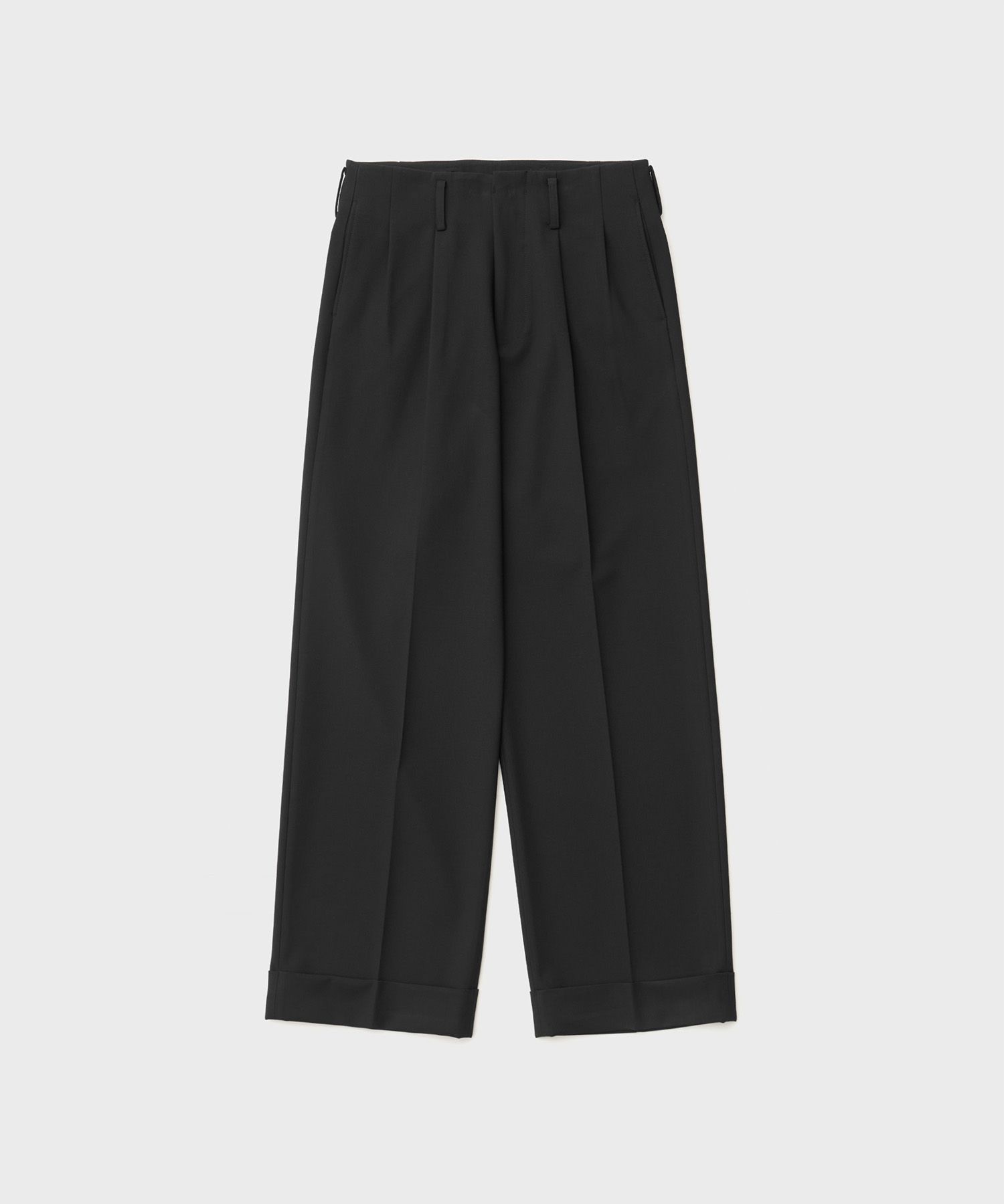 Flow Wide Turn-up Pants（BLACK）
