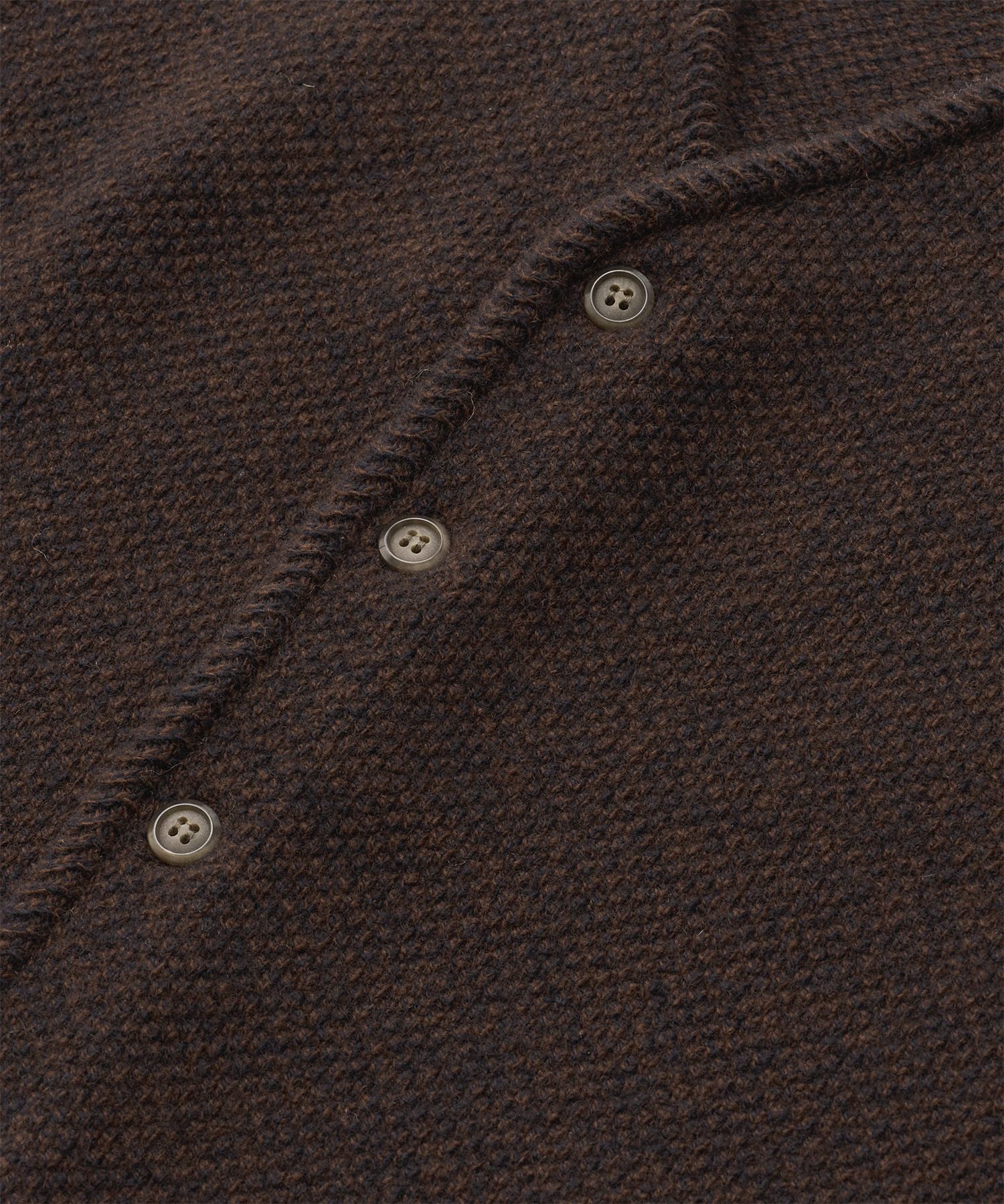 Moss Stitch V-Neck Cardigan（Brown）
