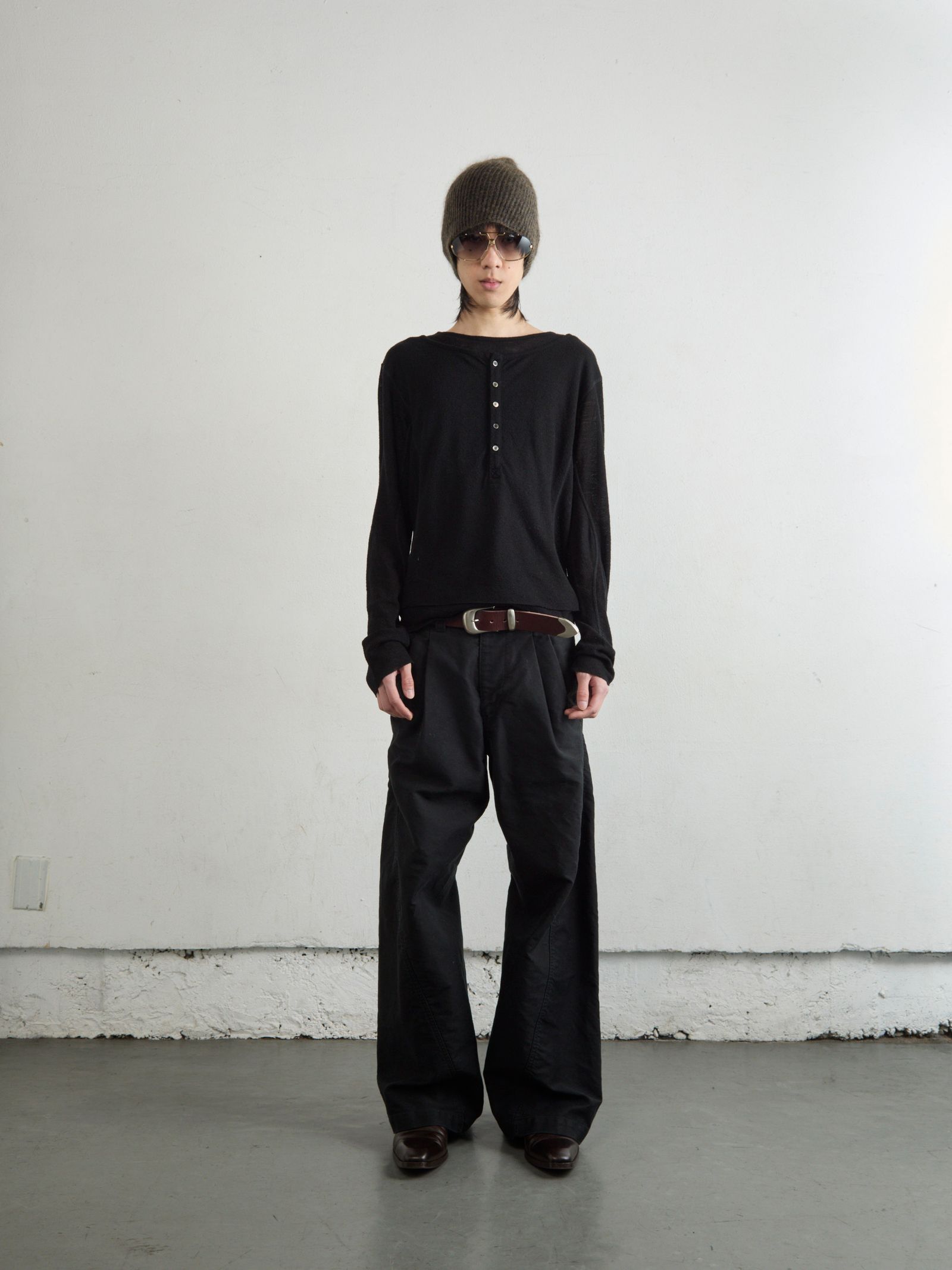 4c LEATHER BELT / レザーベルト / BROWN