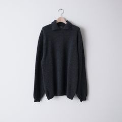 ALPACA POLO COLLAR KNIT SHIRT（GRAY）