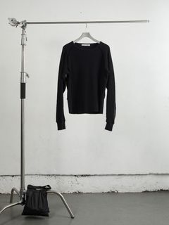 WAFFLE THERMAL LONG SLEEVE T‑SHIRT（BLACK）