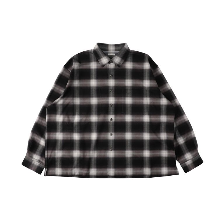 28G Ombre Check Balise Shirt（BLACK WHITE）