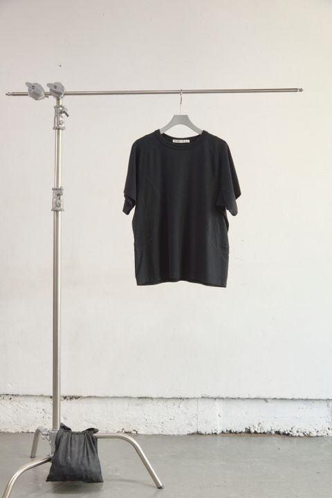 PANELLED HALF SLEEVE T-SHIRT（BLACK）