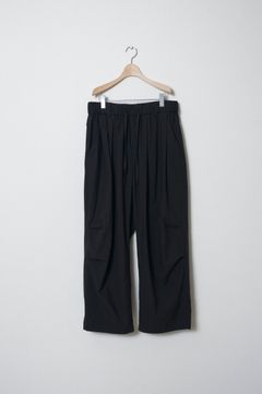 Soft Cotton Knee Tuck Pants（BLACK）