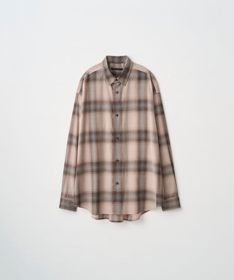 LIGHTWEIGHT OMBRE CHECK SHIRT（BEIGE）