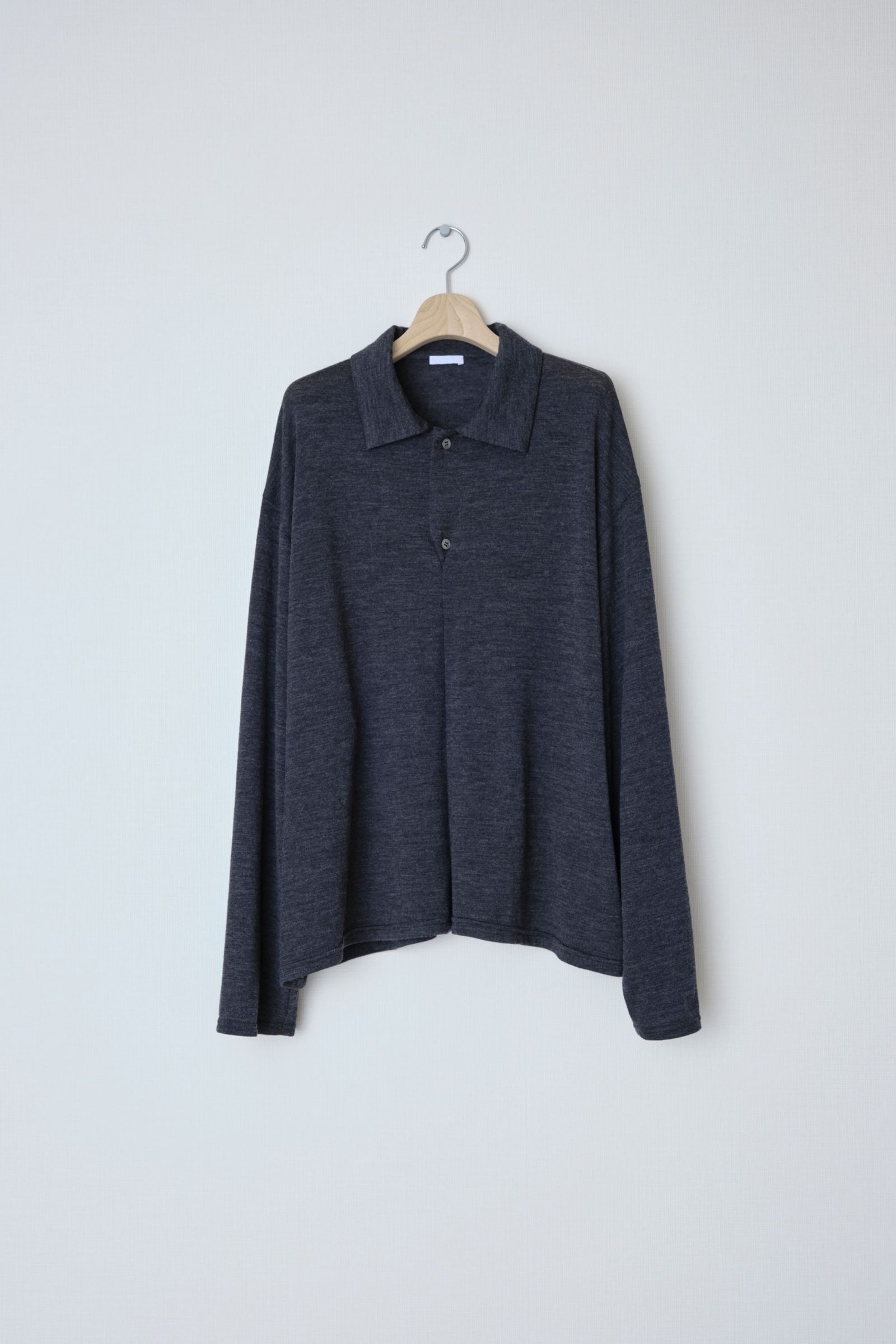 Wool Jersey Twisted polo Shirts（GRAY）