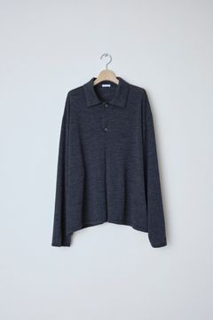 Wool Jersey Twisted polo Shirts（GRAY）