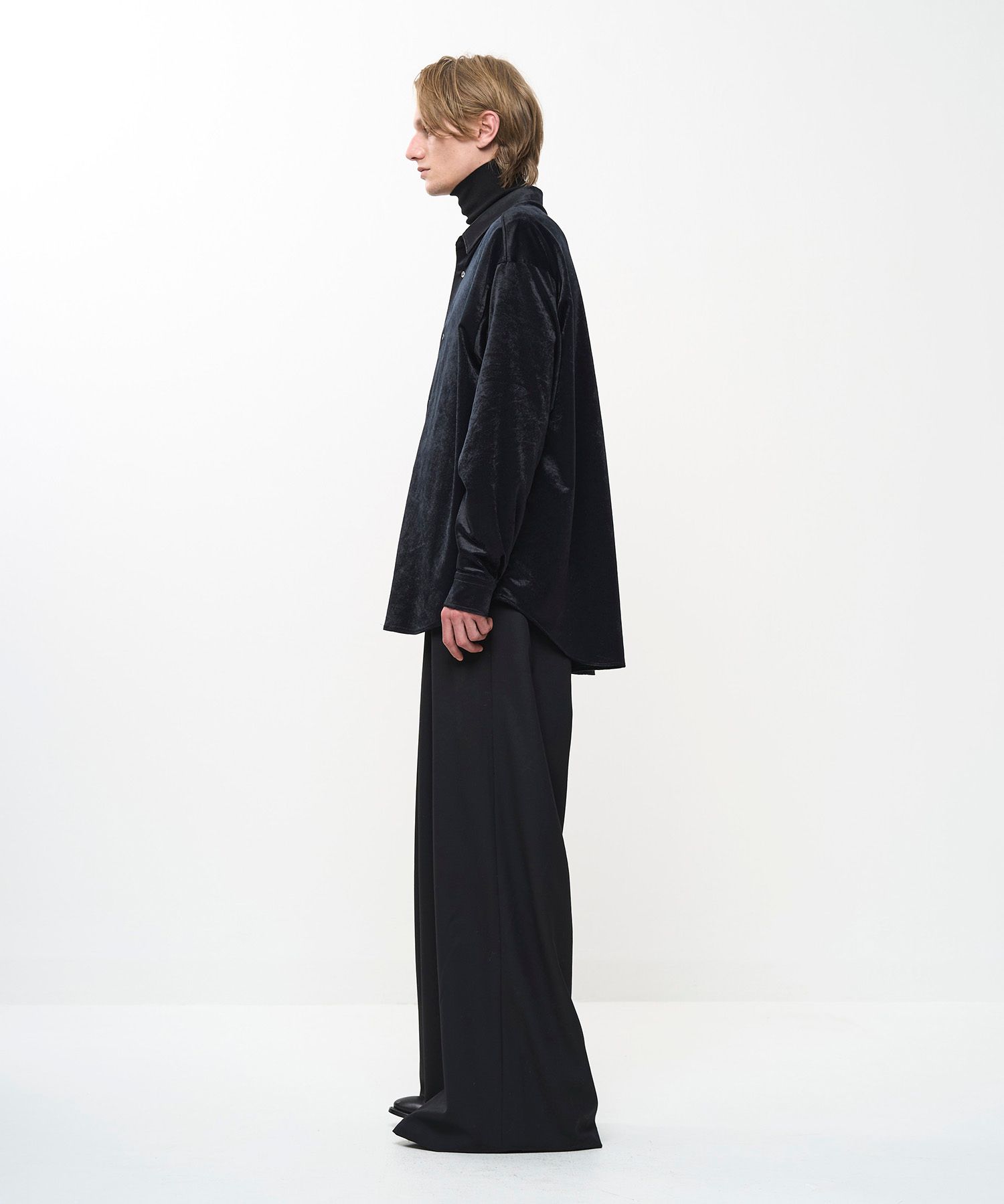 SOFT VELOUR SHIRT（BLACK）