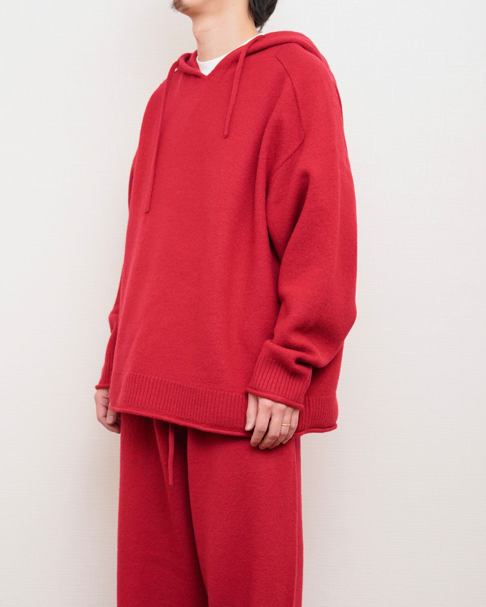 FELTED MERINO WOOL FOODIE KNIT（RED）