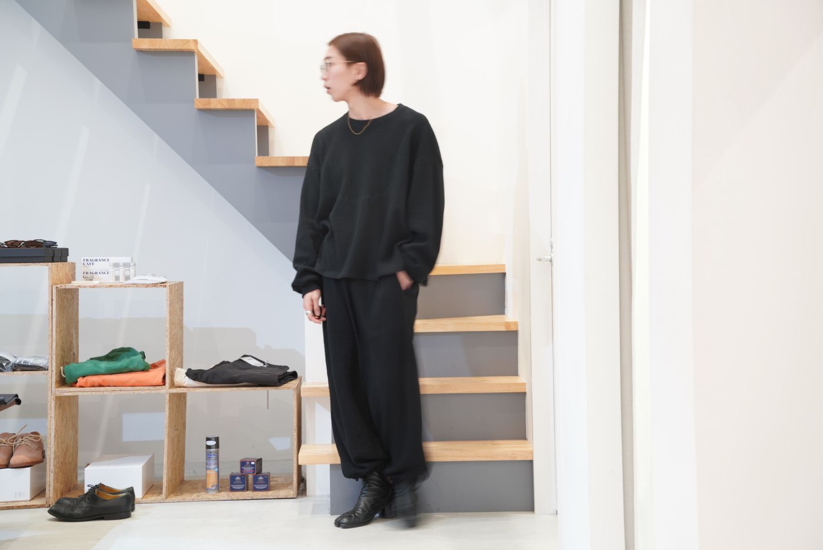 AZEAMI THERMAL TEE / サーマルシャツ / BLACK