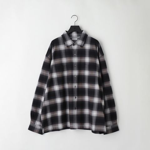 28G Ombre Check Balise Shirt（BLACK WHITE）