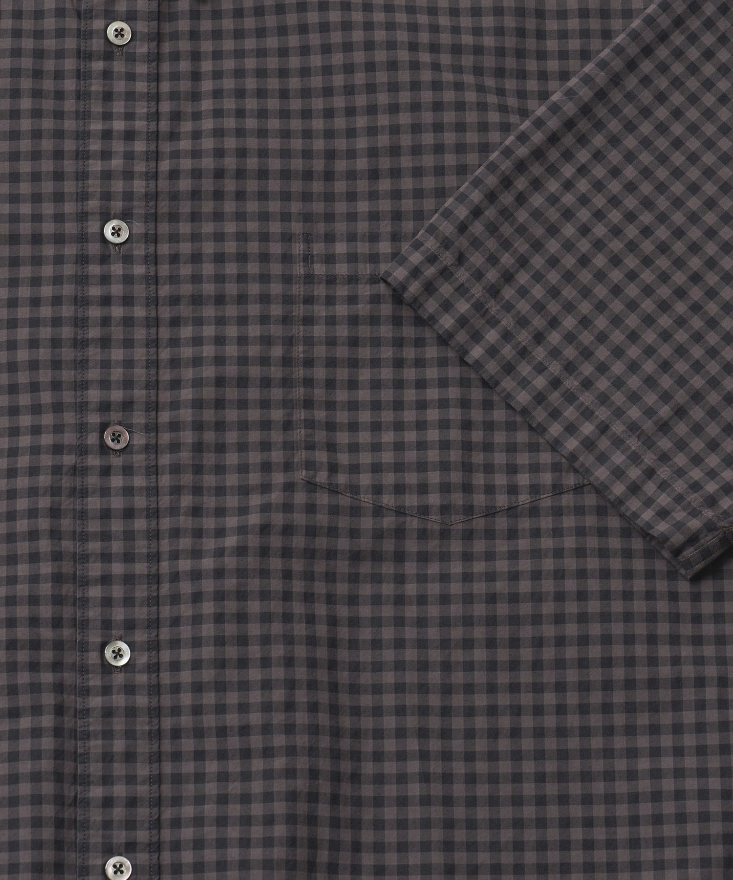 Huge Gingham Check Shirt（CHARCOAL BROWN）