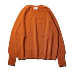 Whole Garment V-Neck – Super Fine Merino（ORANGE）